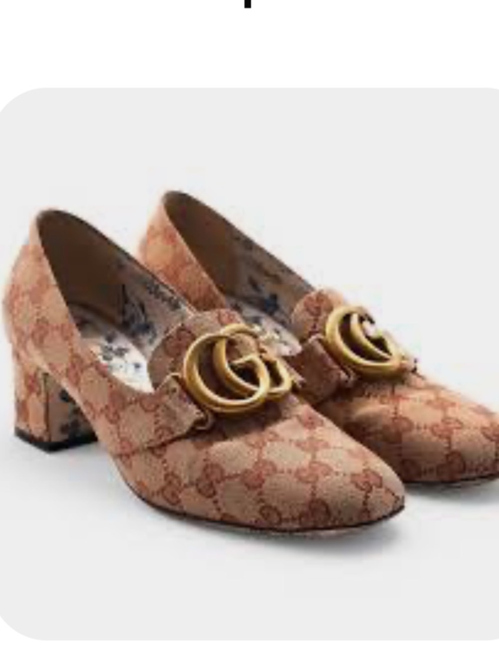 Gucci GG Marmont Victoire Loafer Block Heel Pumps